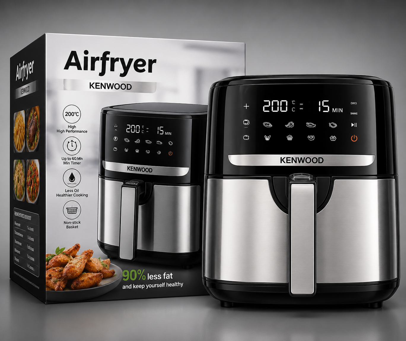 KENWOOD Digital Air Fryer – Oil-Free Healthy Cooking | Touch Screen | Large Capacity