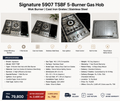 Signature 5907 TSBF 5 Burner Gas Hob with Dual Electric Ceramic Plate | Stainless Steel Built-In Cooker Hob