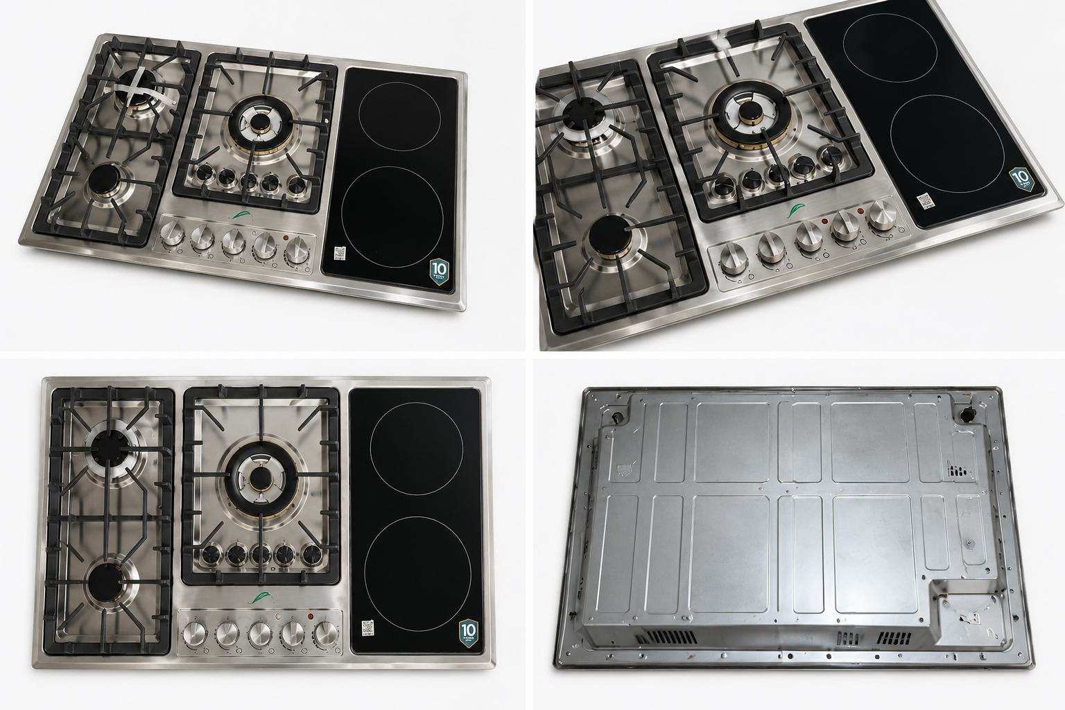Signature 5907 TSBF 5 Burner Gas Hob with Dual Electric Ceramic Plate | Stainless Steel Built-In Cooker Hob