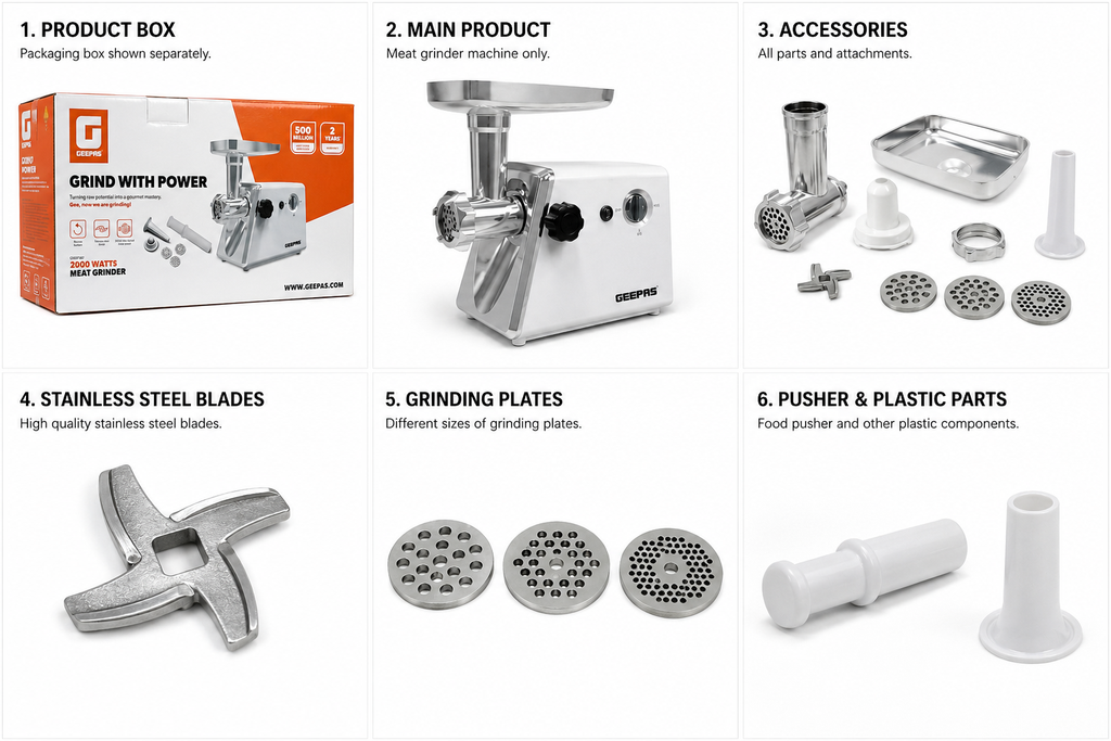 2 Years Warranty Geepas Meat Grinder GM746P Heavy duty 2000 watt electric meat grinder and mixer/Qeema Wali Machine Meat chopper